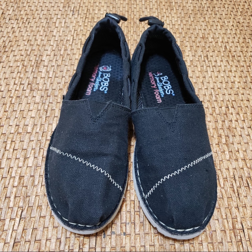 Bobs Skechers Black Canvas Size 7